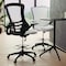 Flash Furniture Kelista Mid-Back White Mesh Ergonomic Drafting Chair with Adjustable Foot Ring and Flip-Up Arms BL-X-5M-D-WH-GG - alternate 10